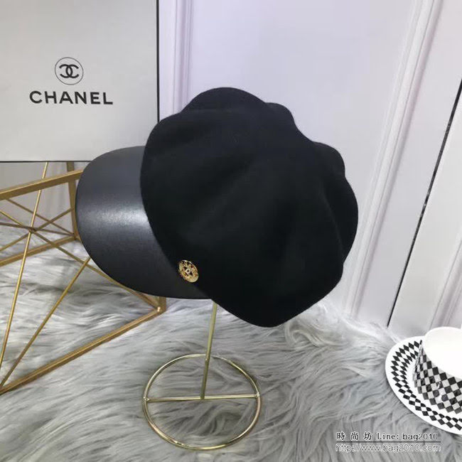 CHANEL香奈兒 秋冬新品 高端原版最新貝雷帽 百搭八角帽 皮帽簷鴨舌帽 LLWJ7001